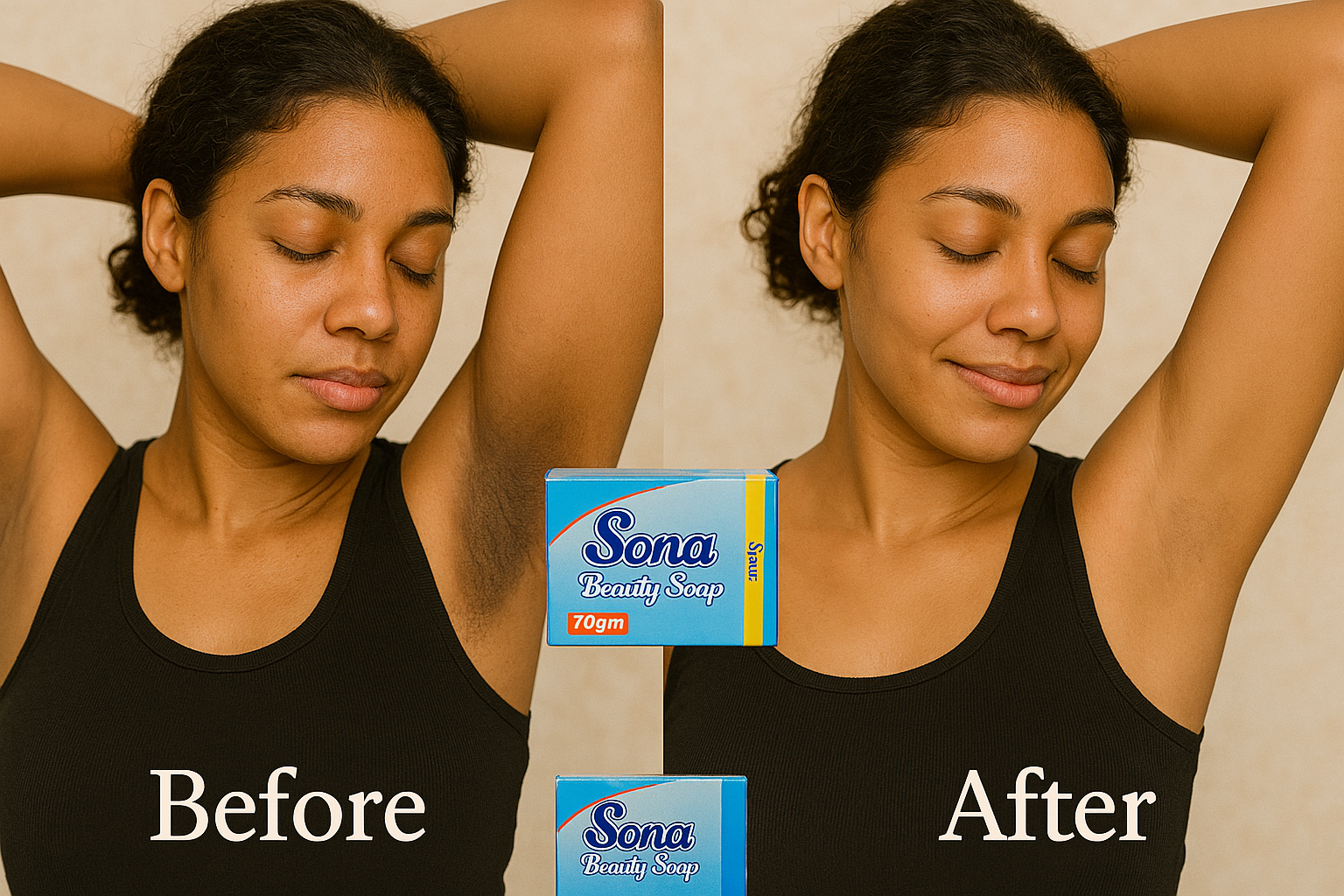 Sona Beauty Soap 70gm Komesha ya chunusi ya weusi kwapani