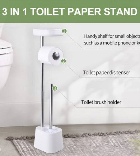 3in1 toilet brush,stand,roller