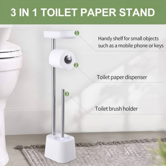 3in1 toilet brush,stand,roller