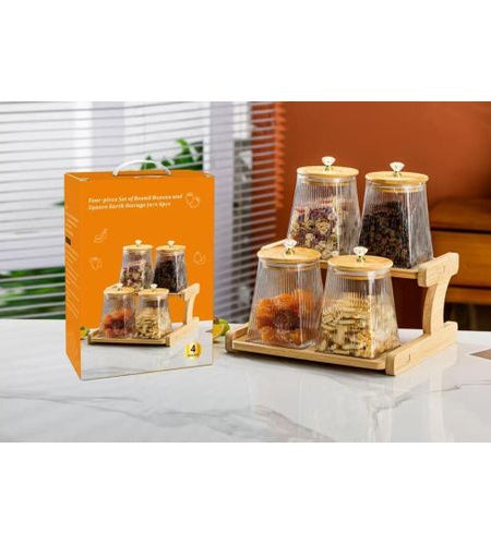 SET OF GLASS STORAGE JAR