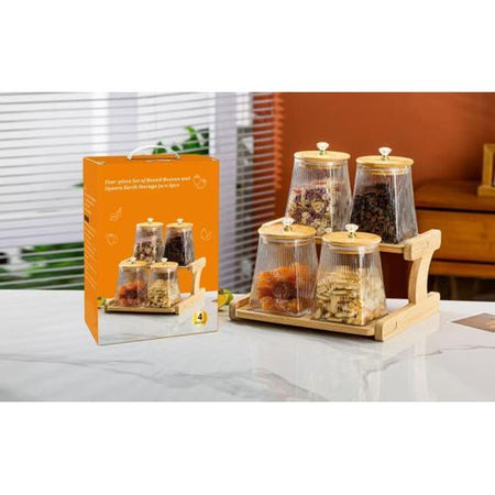 SET OF GLASS STORAGE JAR