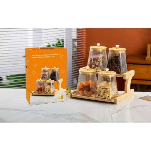 SET OF GLASS STORAGE JAR
